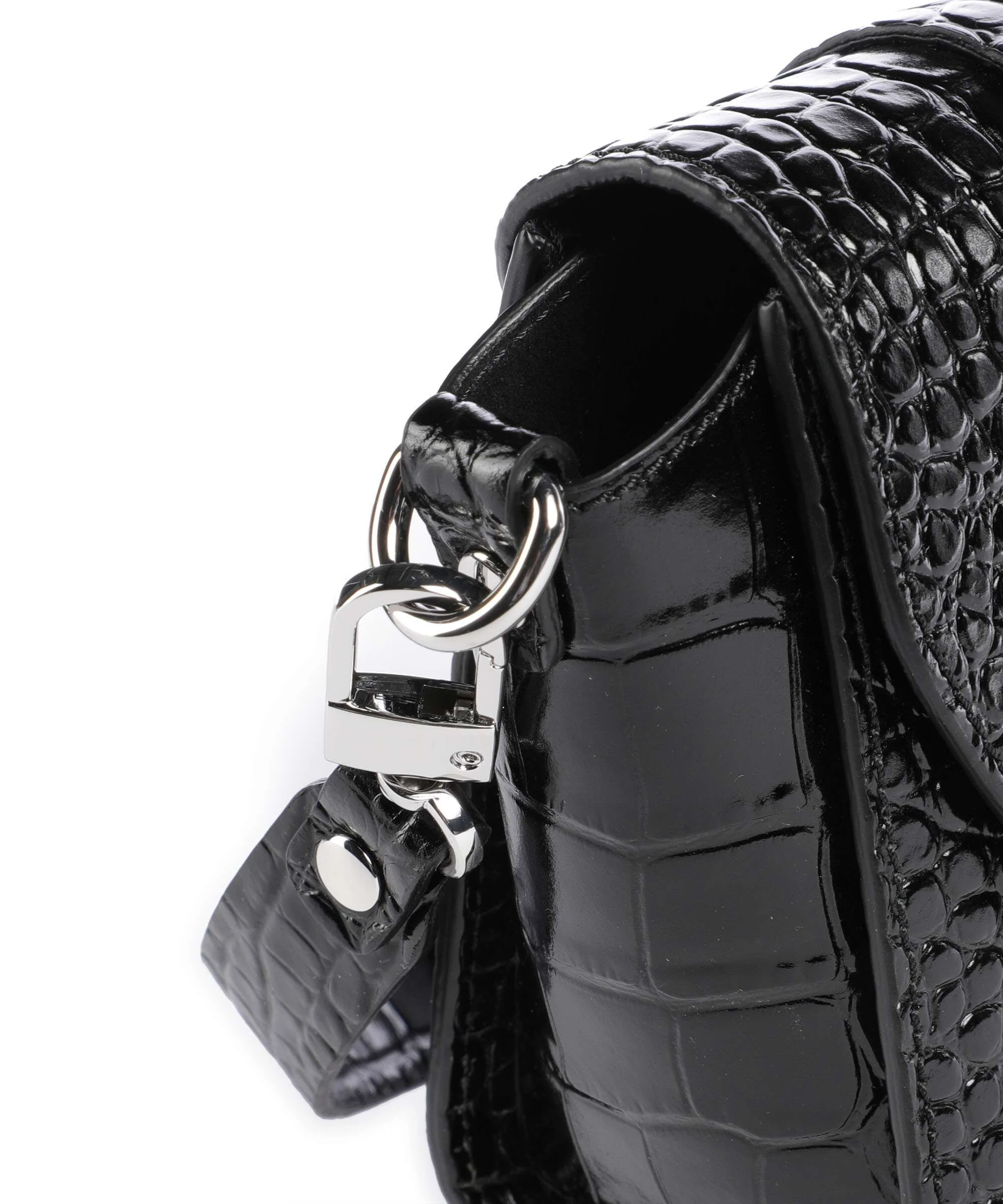 Vivienne Westwood Kimmy Embossed Croc Crossbody tas black - Image 4