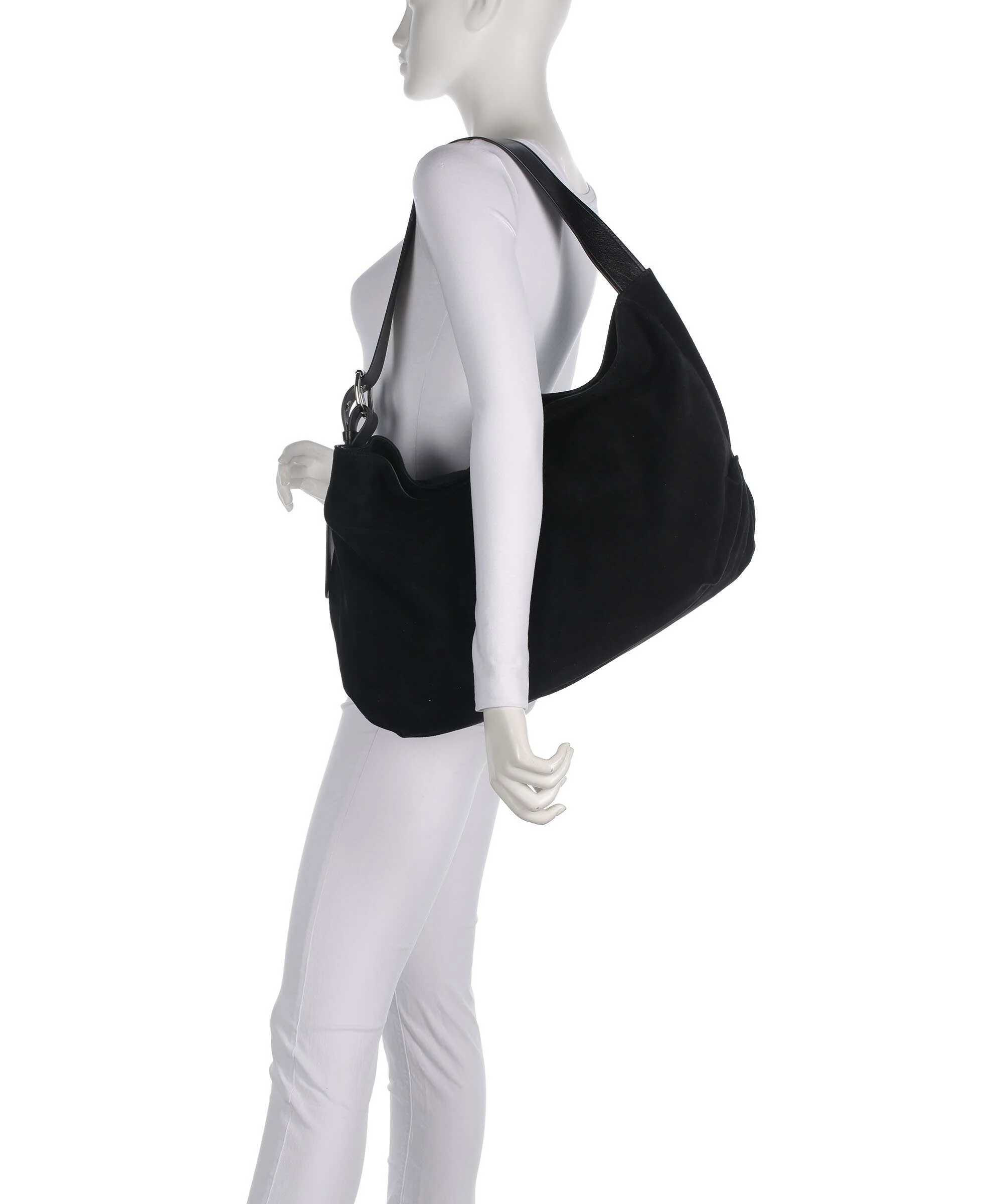 Vivienne Westwood Maxime Suede Large Hobo tas black - Image 3