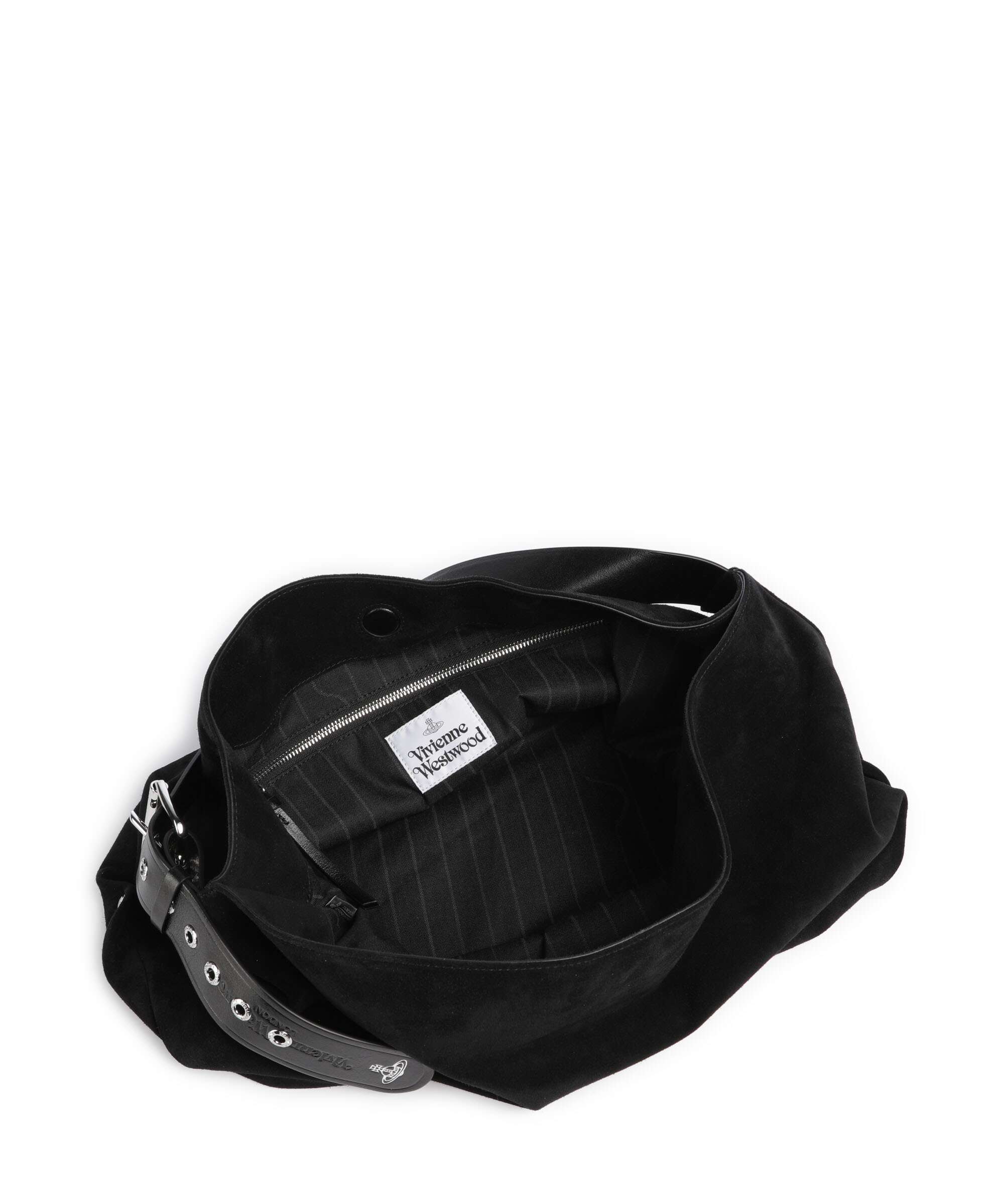 Vivienne Westwood Maxime Suede Large Hobo tas black - Image 6