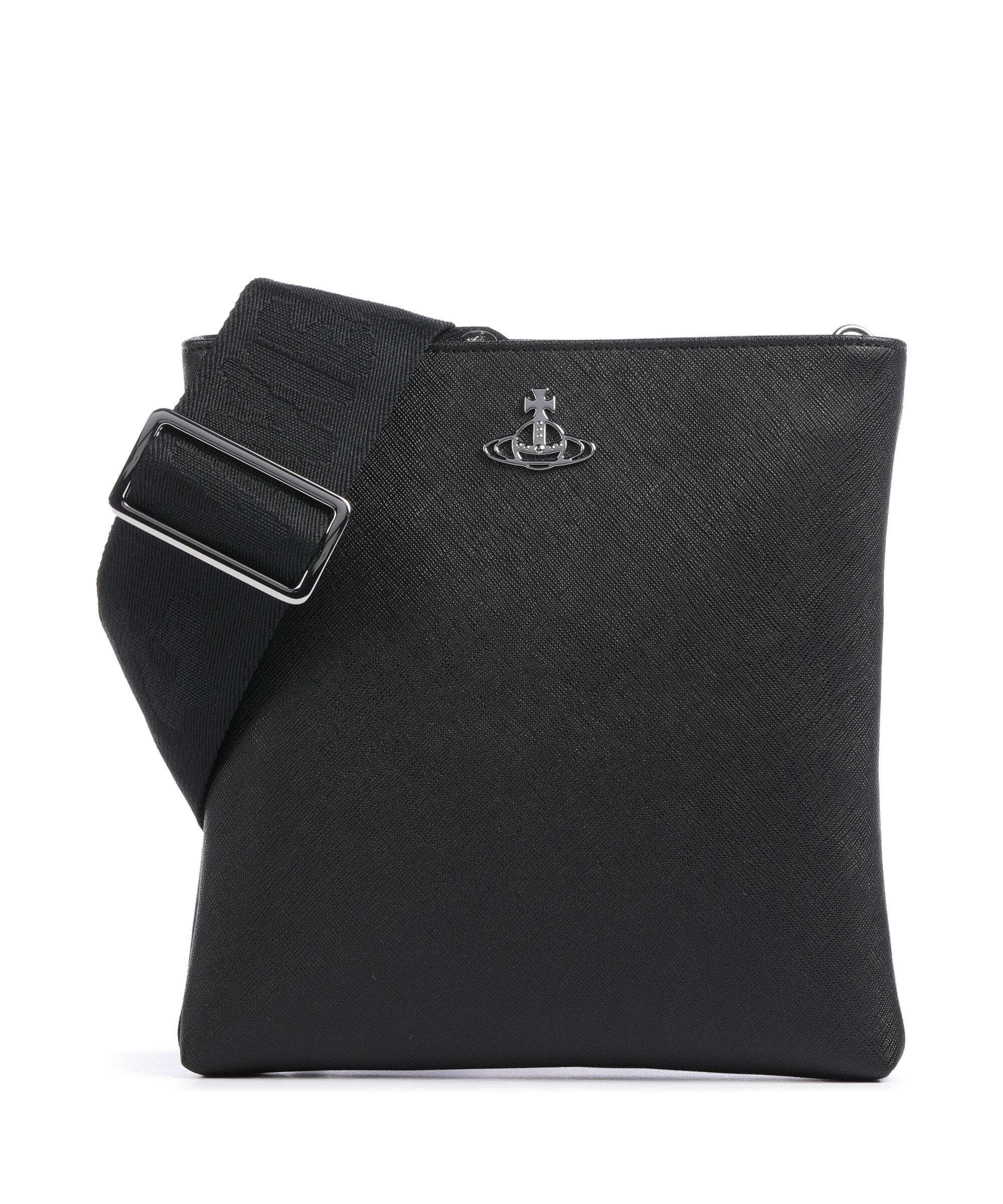 Vivienne Westwood Squire Square Saffiano Crossbody tas black