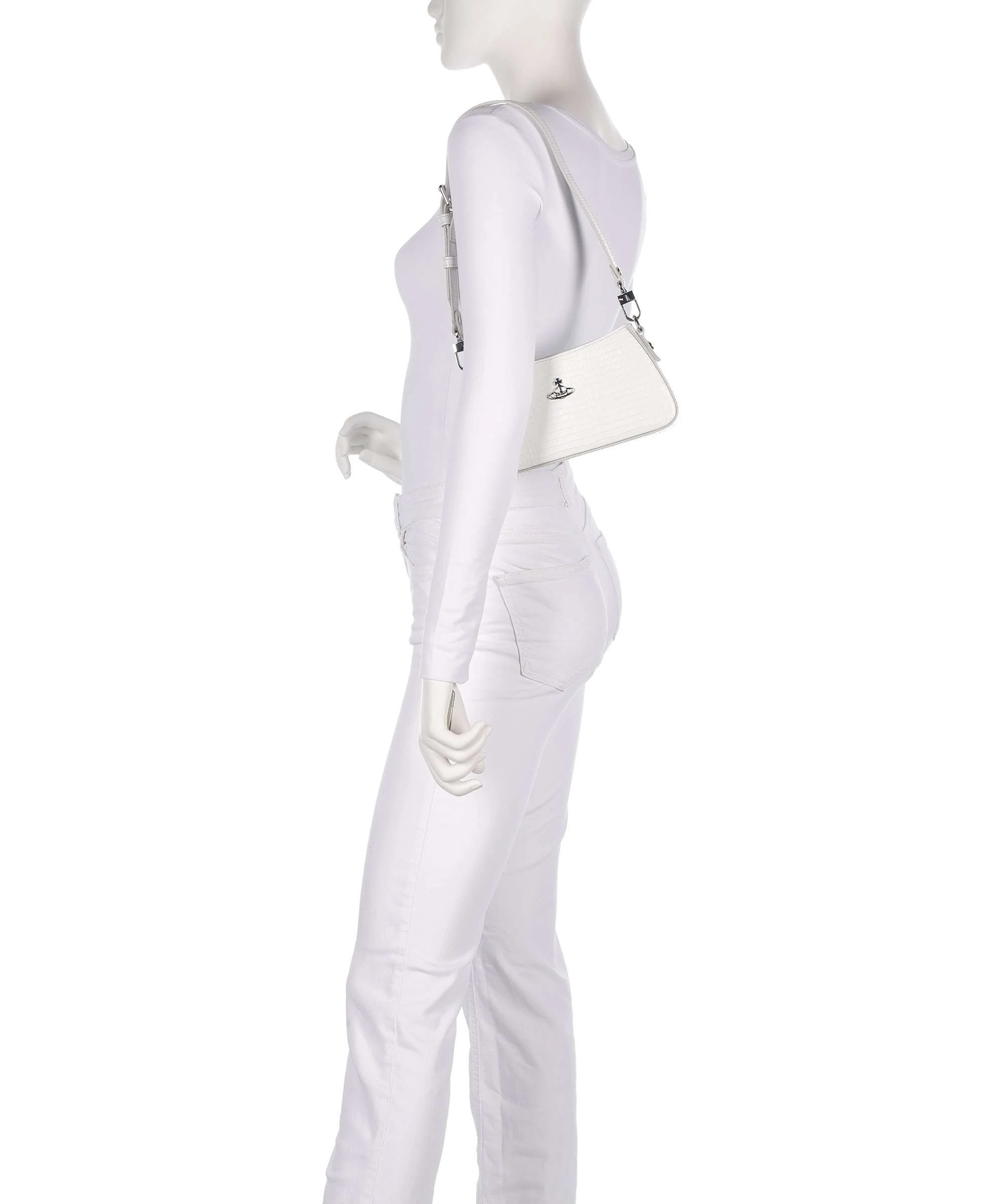 Vivienne Westwood Tasha Embossed Croc Mini Schoudertas white - Image 3
