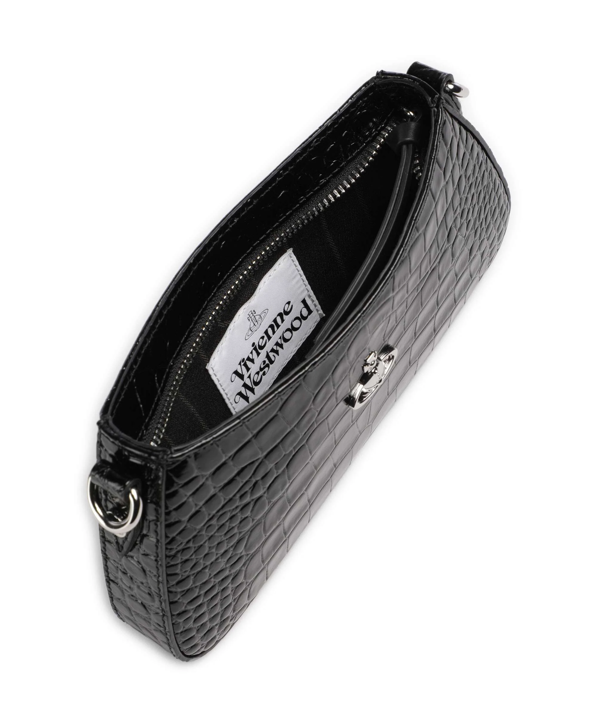 Vivienne Westwood Tasha Embossed Croc Schoudertas black - Image 5
